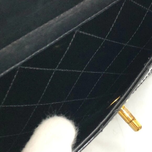 CHANEL Matelasse CC Mark Chain bag Shoulder Bag enamel Black/GoldHardware - Picture 9 of 16